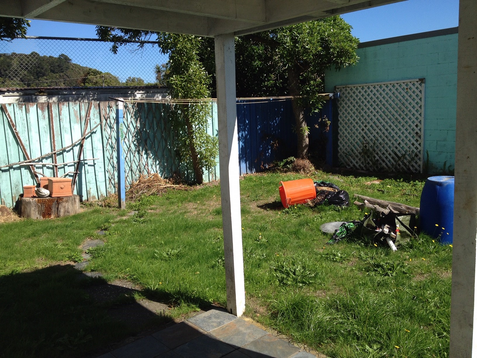 Sloping back garden cleared and ready for construction